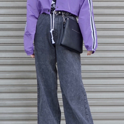 Line Sleeve Nylon Short Jacket (lilac) ジャケット パープル 紫 ストリート 4枚目の画像