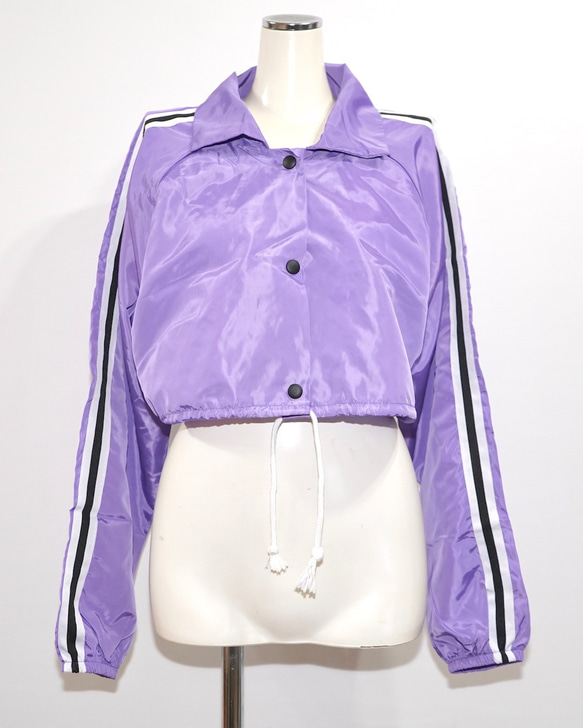 Line Sleeve Nylon Short Jacket (lilac) ジャケット パープル 紫 ストリート 6枚目の画像