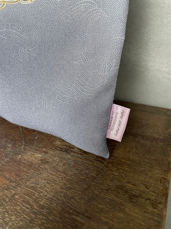 《着物リメイク》信玄袋（紐・ネイビー） 4枚目の画像