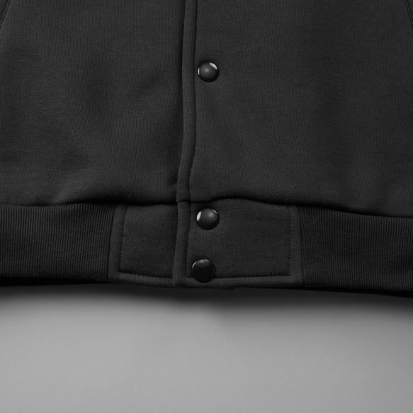 ウォームアップスナップジャケット【ブラック】 刺繍ワッペン WEDNESDAY GYM HOOPS JUMP SWISH 5枚目の画像
