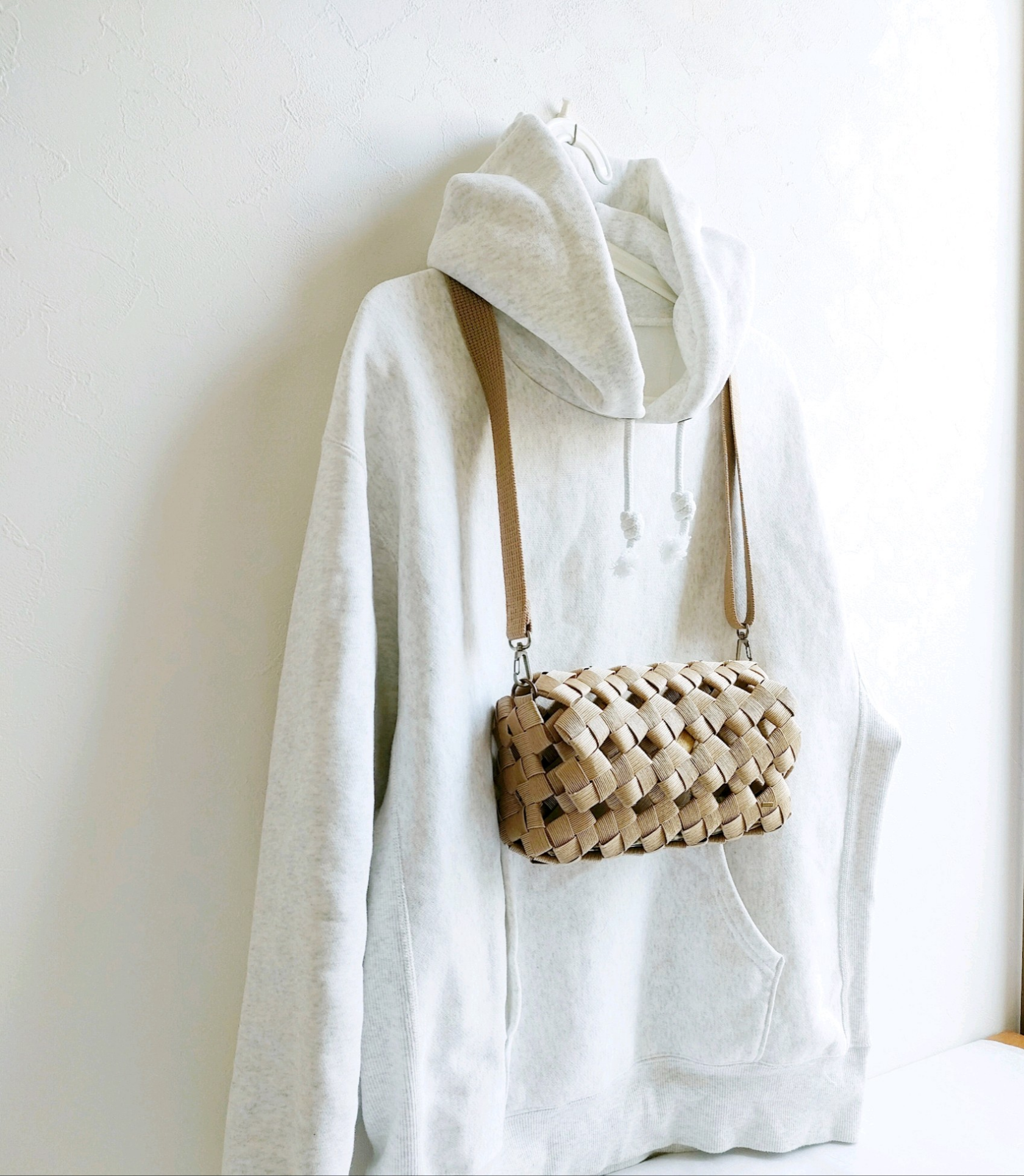 秋風恋し みんなのかごバッグ ショルダー きなりbeige unisex