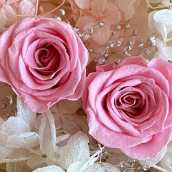 プリザーブドフラワー　ブライダルピンクバラ 　アジサイ＆カスミソウ 花材セット 2枚目の画像