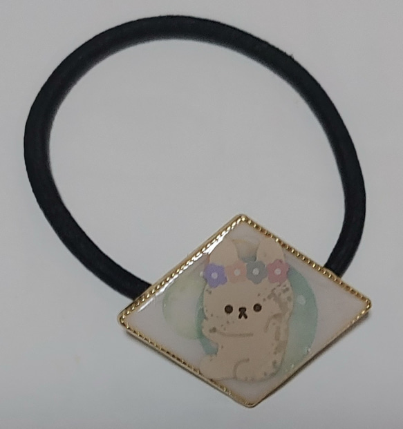 【ハンドメイド】うさぎ ヘアゴム 1枚目の画像