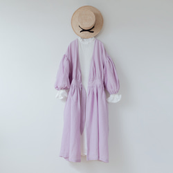Cache coeur 縮褶 2way 洋裝 - 法國亞麻/粉紅色 第5張的照片