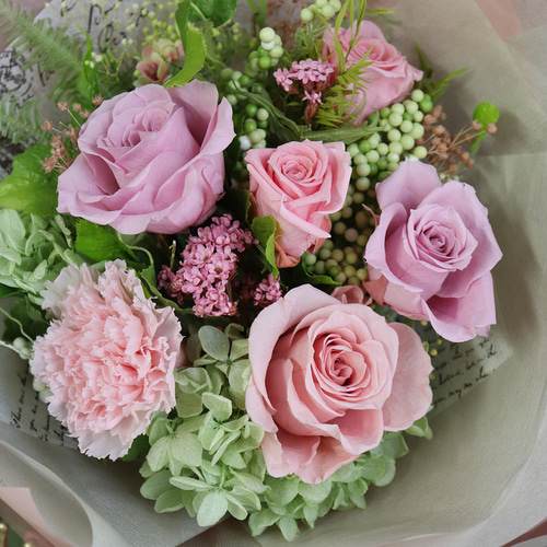 プリザーブドフラワー 花束 「ワンサイドブーケ」 退職祝い 誕生