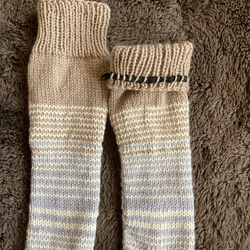 手編み靴下(ハイソックス）メリノウール使用 5枚目の画像