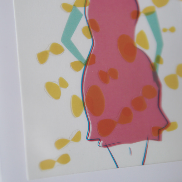 【蝶のドレス】イラスト 切り絵 透ける 透明 インテリア 絵 額付き グラフィック アート プレゼント ラッピング 6枚目の画像