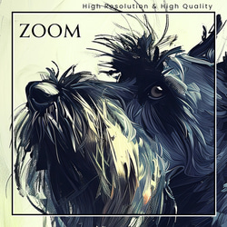 【犬花爛漫 - シュナウザー犬 No.2】モダンアートポスター 犬の絵 犬の絵画 犬のイラスト 3枚目の画像