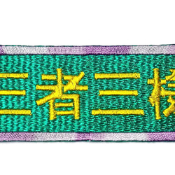 三者三様 ワッペン 刺繍 アップリケ パッチ オリジナル 漢字 日本語 面白い 個性的 グリーン ユニーク 日本製 文字 1枚目の画像