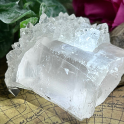 セレナイト共生✨　天使の水晶　レインボー　アポフィライト　原石　クラスター 5枚目の画像