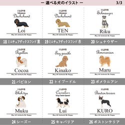 【メール便送料無料】 名入れ 半袖 Tシャツ 出産祝い 犬 愛犬 うちの子 ［アイラブ犬筆記体st-animal214］ 6枚目の画像