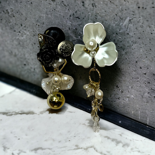 ヴィンテージ風ボタン ピアス イヤリング #010 ピアス（その他  