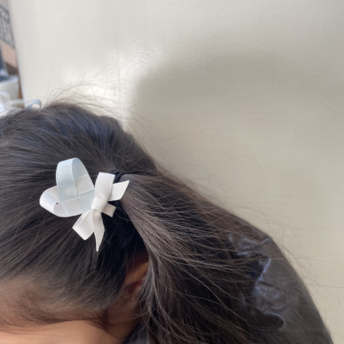 ハートリボン ベビーリボン キッズリボン ヘアクリップ ヘアピン
