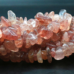 AG-Beads-201 天然石 さざれ 連材 ストロベリークォーツ 1連 約80cm 3枚目の画像