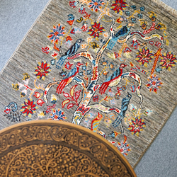 122×77cm【アフガニスタンガズニウール手織り絨毯】手織りギャッベ 9枚目の画像