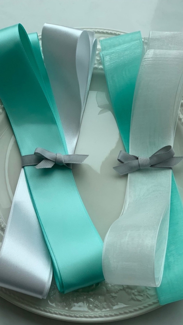 ティファニーブルー リボン ラッピング 結婚式 ヘアーリボン