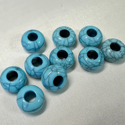 100個】ビビットカラーのラバービーズ サークル 8mm 両穴