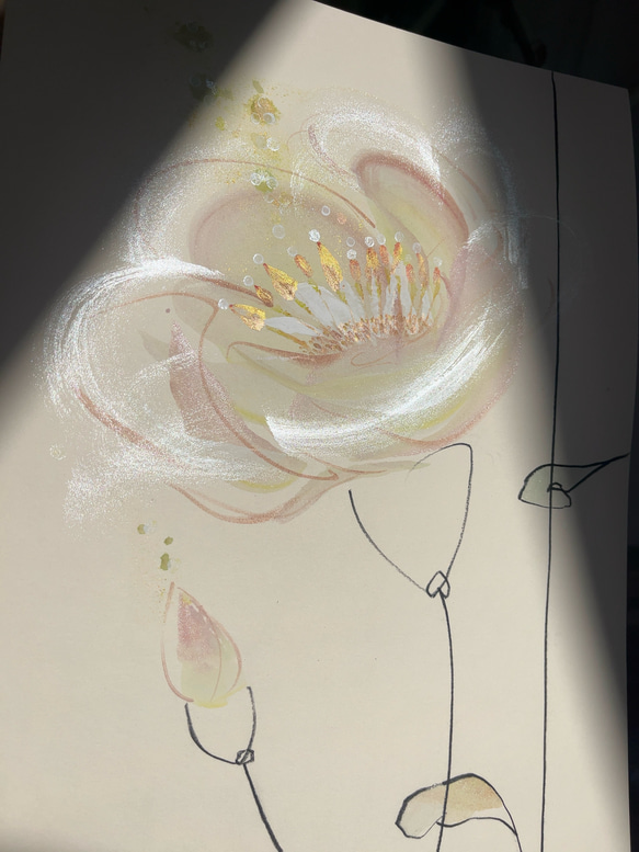 flower  【原画/A3/アクリル】　インテリアアート 9枚目の画像