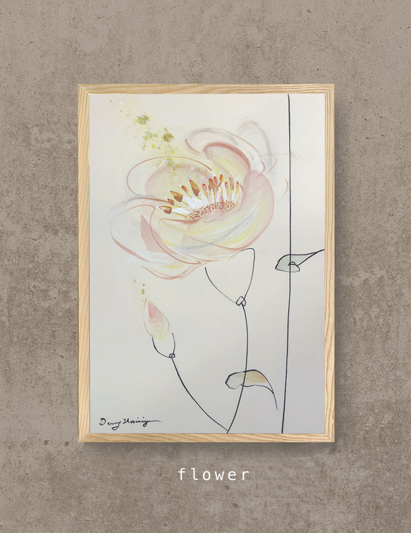 flower  【原画/A3/アクリル】　インテリアアート 2枚目の画像