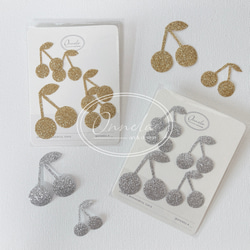 さくらんぼ⌇アイロンシール⌇グリッター ワッペン 入園準備 入学準備