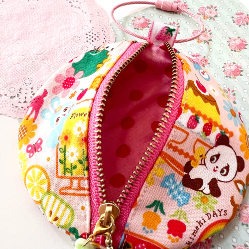まるポーチ☆バッグチャーム☆可愛いチャームとキーリングつき ポーチ