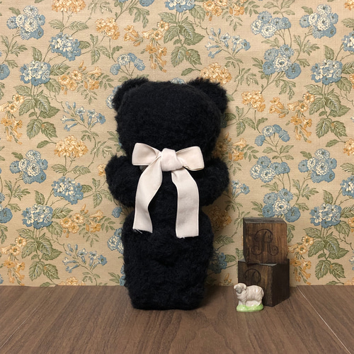 送料無料++ アンティーク スタイル テディベア ぺろくま ブラック 28cm