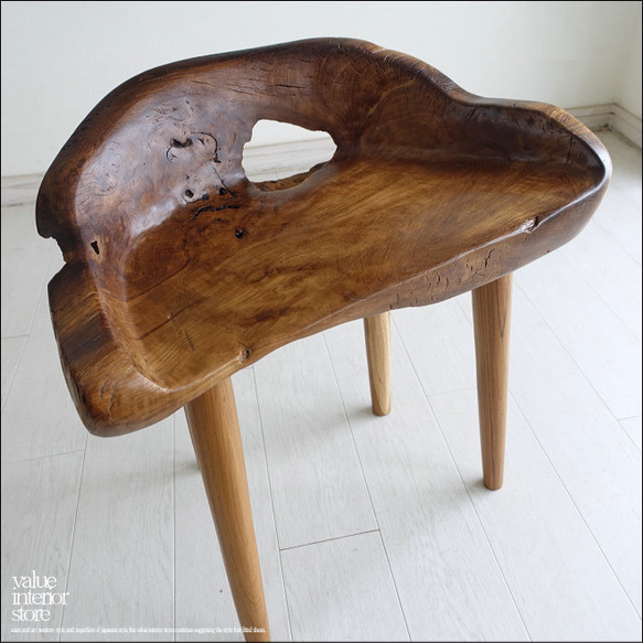 チーク無垢材 プリミティブチェアN09 イス 椅子 ベンチ 木製