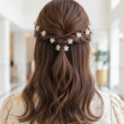4個セット～ フラワー ミニ ヘアクリップ バンスクリップ ヘアクリップ