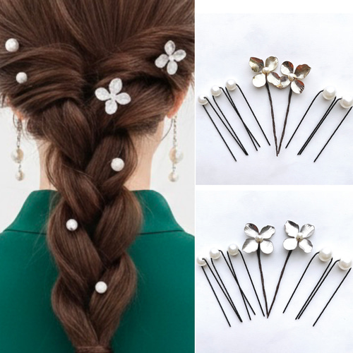 4個セット～ フラワー ミニ ヘアクリップ バンスクリップ ヘアクリップ