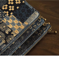 【受注制作】化粧品収納ボックス ポーチ 手縫い 収納バニティ 手提 伝統な藍染め 古い綿 コスメボックストラベルケース 12枚目の画像