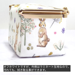 色鉛筆タッチが可愛い♪milky rabbit  がま口ボックスケース 3枚目の画像