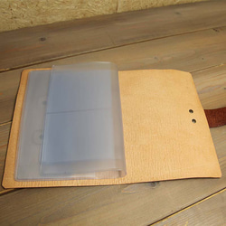 【キャメル】おくすり手帳　対応　カードケース　牛革　本革　肉厚ヌメ革 8枚目の画像