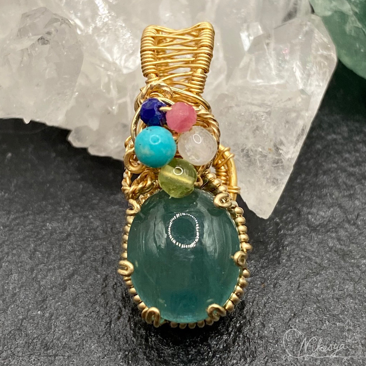 【14kgf】グランディディエライトの多爪ペンダントトップ【ワイヤーアクセサリー】【送料無料】