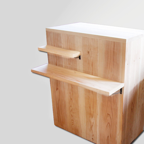 杉のカウンター レジ台 サイズ・デザイン・カラーのオーダー可能