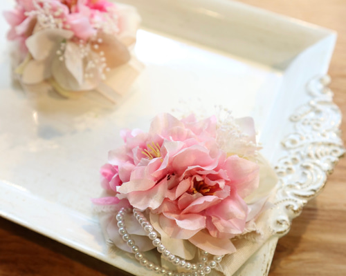 アトリエ染花八重桜かんざし コーム　コサージュ　3点 mkz-0555.jpg