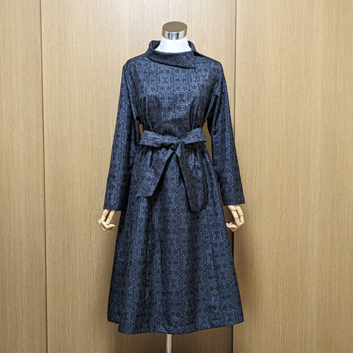 SOLD 着物リメイク ワンピース 大島紬 L〜LL ワンピース さらあお 通販