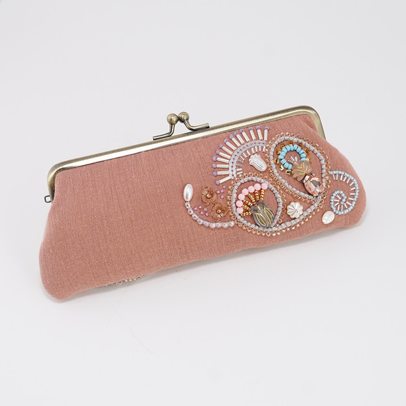 珠繡眼鏡盒/筆袋袋 9 粉紅色 第3張的照片