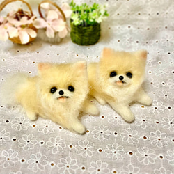 羊毛フェルト ポメラニアン 犬 ミニチュア インテリア 羊毛フェルト