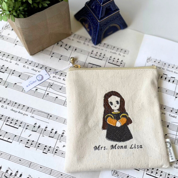 刺繍ポーチ✳︎オリジナルキャラクター✳︎シンプルポーチ✳︎プリンセス✳︎ぺたんこポーチ✳︎プレゼント 3枚目の画像