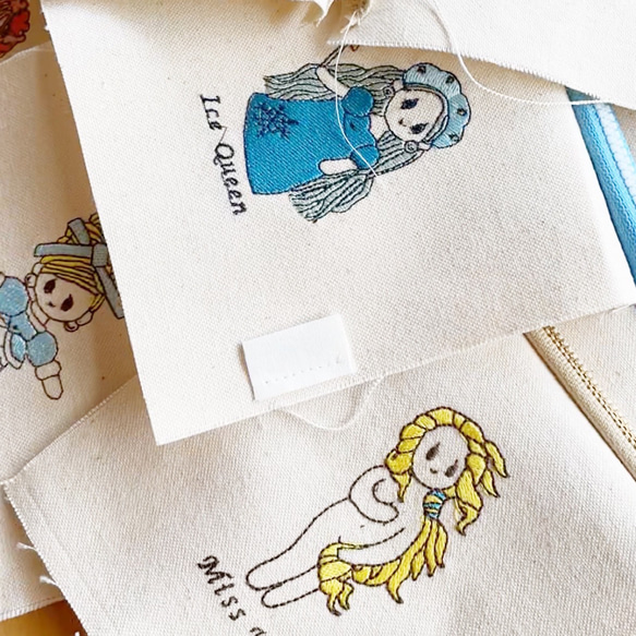 刺繍ポーチ✳︎オリジナルキャラクター✳︎シンプルポーチ✳︎プリンセス✳︎ぺたんこポーチ✳︎プレゼント 16枚目の画像