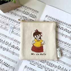 刺繍ポーチ✳︎オリジナルキャラクター✳︎シンプルポーチ✳︎プリンセス✳︎ぺたんこポーチ✳︎プレゼント 8枚目の画像