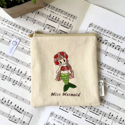 刺繍ポーチ✳︎オリジナルキャラクター✳︎シンプルポーチ✳︎プリンセス✳︎ぺたんこポーチ✳︎プレゼント 5枚目の画像