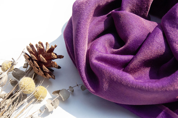 カシミヤ織カシミヤスカーフ、ウールシルクショール、リングベルベットショール - 2色メリノ クリスマス交換ギフト、友人の誕生日プ 13枚目の画像