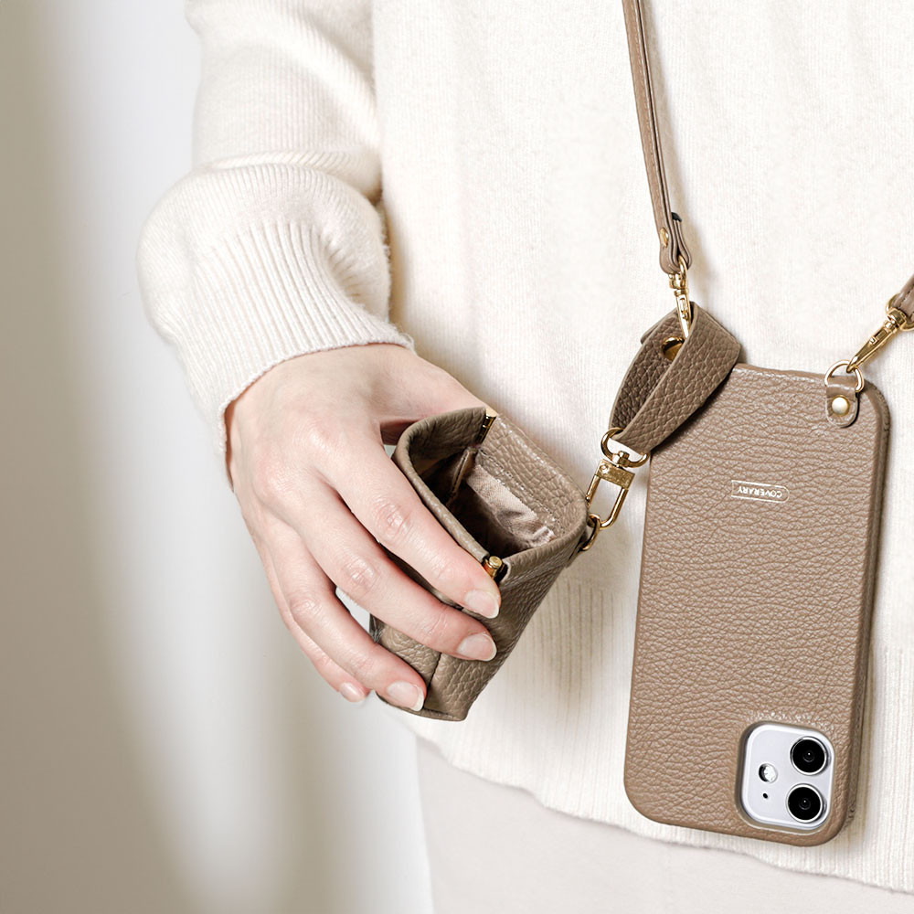 ３点セット 全機種対応 本革 スマホショルダー　ポーチ　iPhone　Galaxy　Xperia#mm00001042