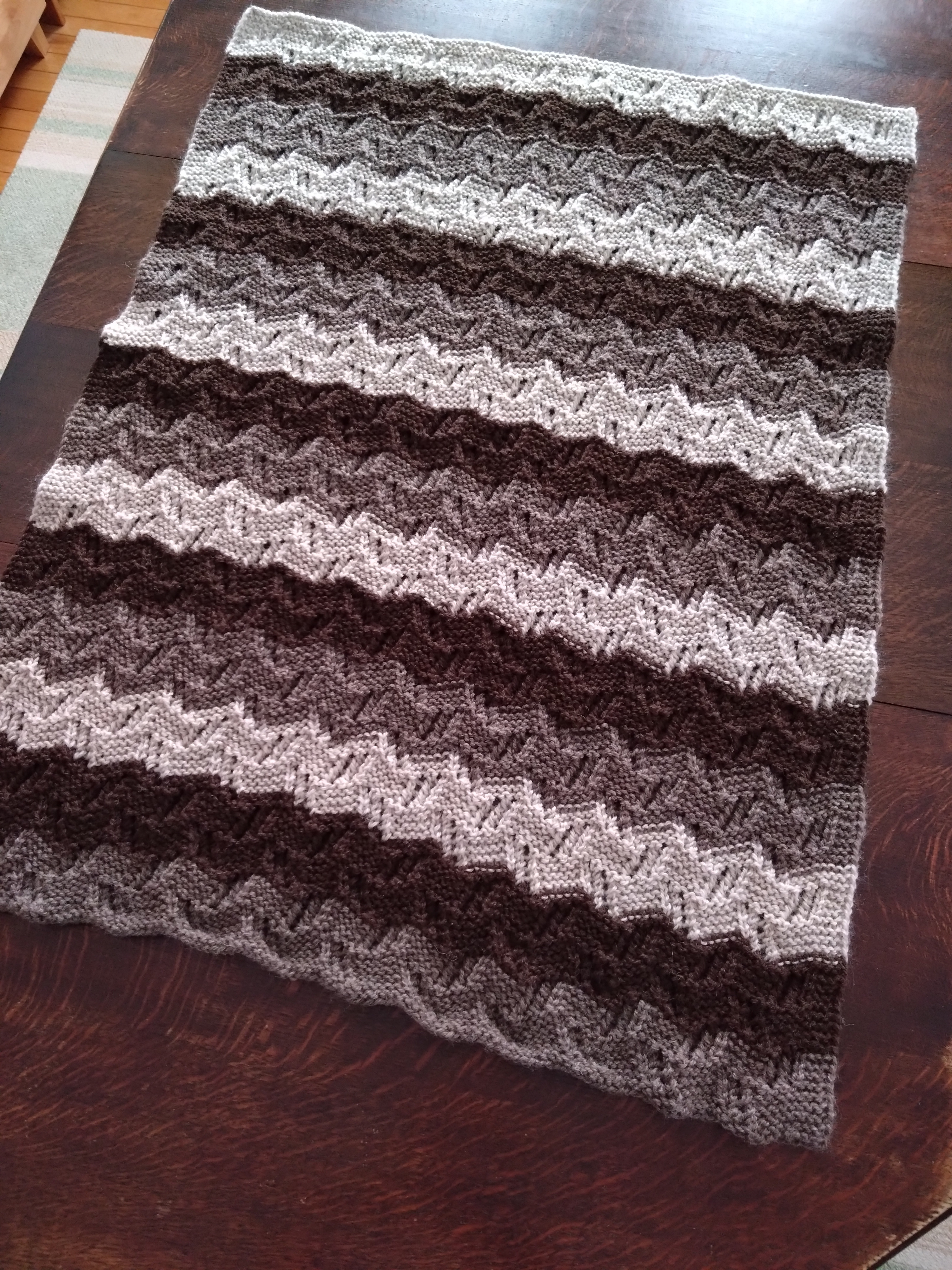 手編み大判マット　ブランケット