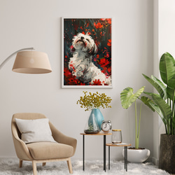 【犬花爛漫 - シーズー犬 No.2】モダンアートポスター 犬の絵 犬の絵画 犬のイラスト 7枚目の画像