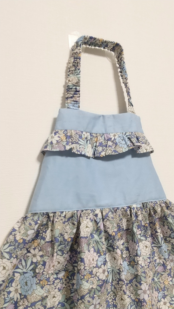 キョウコリス様専用♡キッズエプロン＊花柄×ライトブルー＊ 2枚目の画像