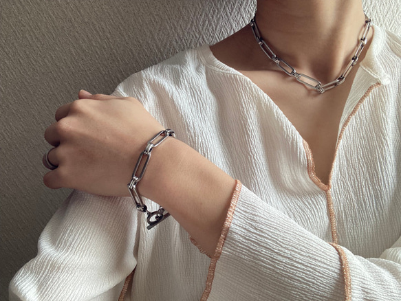 ーsquare chain braceletー　チェーンブレスレット　サージカルステンレス　ブレスレット　チェーン 19枚目の画像