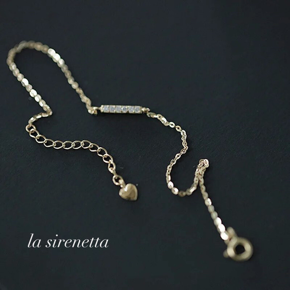 受注製作 ブレスレット ＊ zirconia bar line bracelet 5枚目の画像