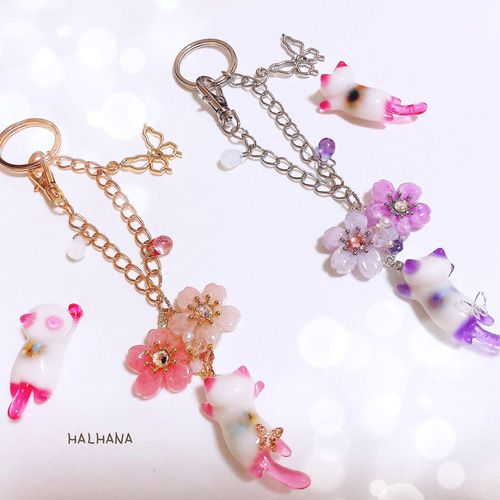 ピアス【 華猫 / はなねこ さくら 】イヤリングに変更可能 ピアス